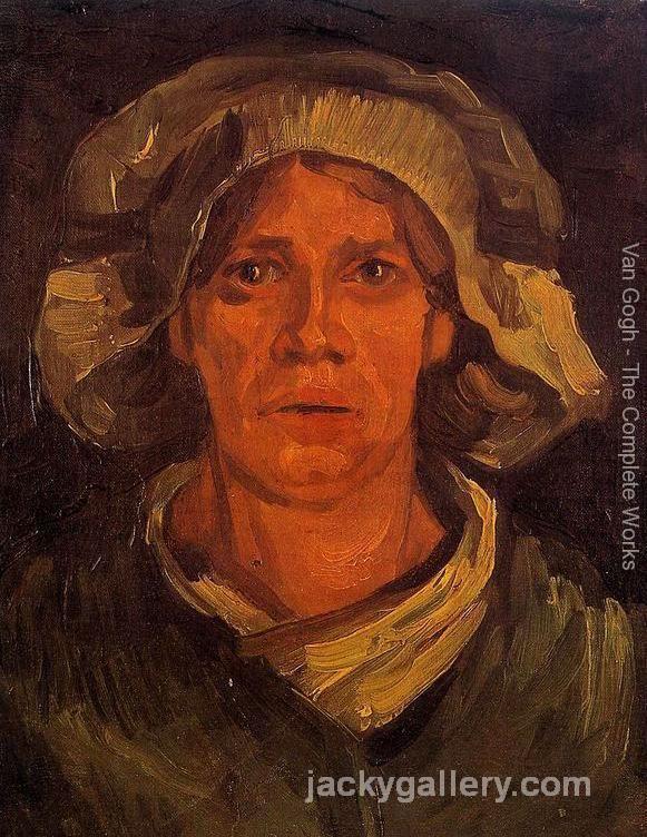 Head of a Peasant Woman With white Cap, Van Gogh painting